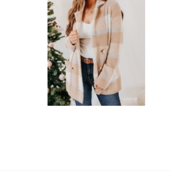 Becool taupe plaid fuzzy cardigan m/l - Picture 4 of 5